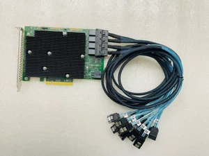 LSI SAS 9300-16I 12GB/S HBA BUS ADAPTER CARD IT Mode 4*SFF-8643 SATA Cable - Picture 1 of 5