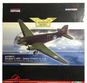 Corgi 1:144 AA30015 Douglas C-47D Jiminy Cricket Lt. GB Quisenberry Tunisia 1943 - Picture 1 of 7