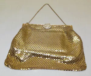 BOLSO DE COLECCIÓN MALLA DORADA Noche Cóctel BOLSO Hollywood Glam Whiting Davis Era - Imagen 1 de 4