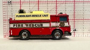 Red Fire Rescue Auxiliary Power Truck 1991 Mack 1/89 Matchbox Diecast Car - Picture 1 of 6