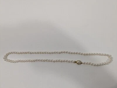 Vintage Necklace Faux Pearls Pendant Clasp Beautiful Decorative Jewelry - Image 1 of 4