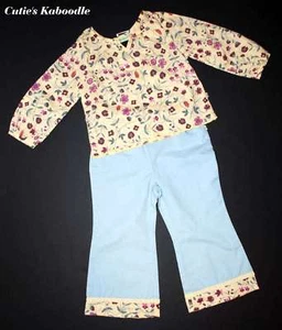 NWT New BABYSTYLE Sun Floral 2pc Eyelet Embroidery Peasant Top Pant Set 2T BONUS - Imagen 1 de 1