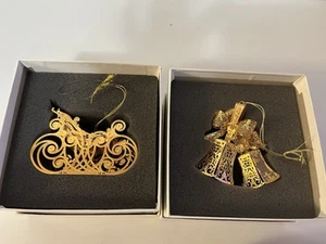 Danbury Gold Christmas Ornament Collection 2 - Picture 1 of 12