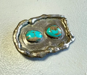 Colgante Bolo Nativo Americano Plata Esterlina y Turquesa De Colección Hecho a Mano Pesado 66g - Imagen 1 de 9