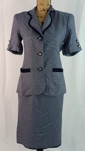 Kasper For A.S.L Mujer Ropa de Negocios Estampado 3 Botones Bolsillo Falda Traje Talla 8 - Imagen 1 de 5