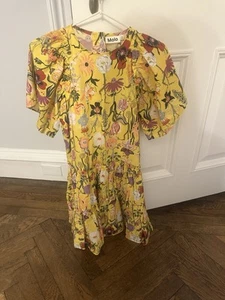 Molo girls yellow cat dancing flowers dress, size 11/12 NWT - Picture 1 of 8