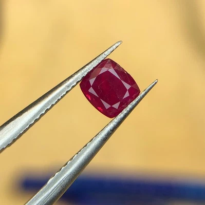 0.75 Cts Natural Untreated Ruby Red Colour Cushion Shape loose gemstone - Image 1 of 4