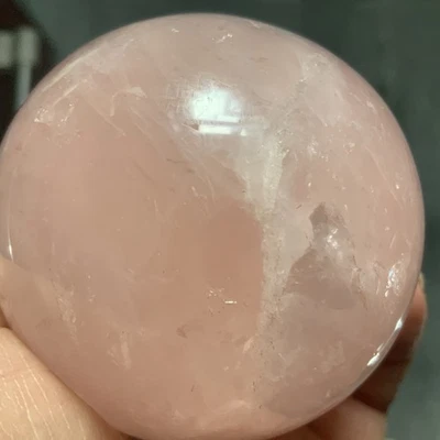 Crystal Large Rose Quartz Sphere 382g Circ.21cm Dia.66.8mm Crackle/Rainbows BN - Image 1 of 4