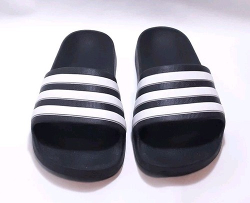 Sandali Adidas neri e bianchi slip on giovanili taglia 2