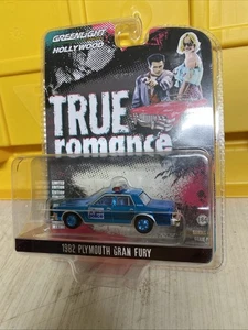 Greenlight Hollywood True Romance BLUE CHROME CHASE 1982 Plymouth Gran Fury 1/64 - Picture 1 of 2