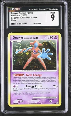 CGC 9 MINT Deoxys Normal Forme 2008 Legends Awakened 1/146 Holo Pokemon Card - Image 1 of 2