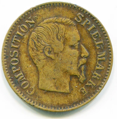 French Jeton c 1870's copper 20mm (German origin) for 10 Franc gold lotsep3012 - Image 1 of 2