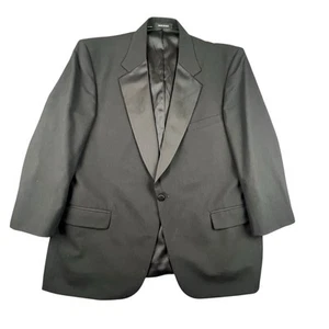 Jos A Bank Clothiers Sport coat Mens 48R Black 100% Wool Blazer Jacket USA - Picture 1 of 22