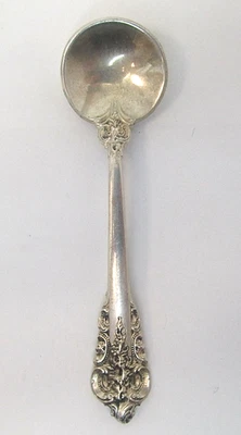 Cuchara de sal Wallace Grand barroca de plata de ley sin monograma Foto 1 de 4
