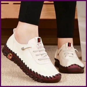 Sneaker für Damen Leder Freizeit Vulkanisiert Frauen Schuh Weich Bequem. - Bild 1 von 25