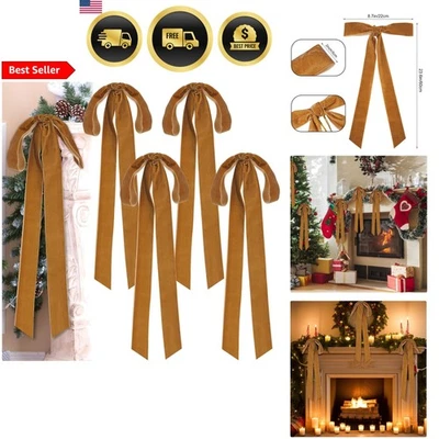 Arcos de Navidad de terciopelo rústicos decoración navideña 4 piezas 23,5 x 8,7 pulgadas Foto 1 de 4