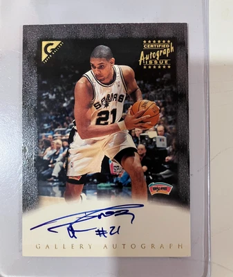 Galería Topps 2000 Tim Duncan en tarjeta galería autógrafo San Antonio Spurs Hof Foto 1 de 2