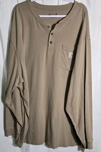 Carhartt Shirt Men's Size 4XL Tan Loose Fit Long Sleeve - Picture 1 of 7