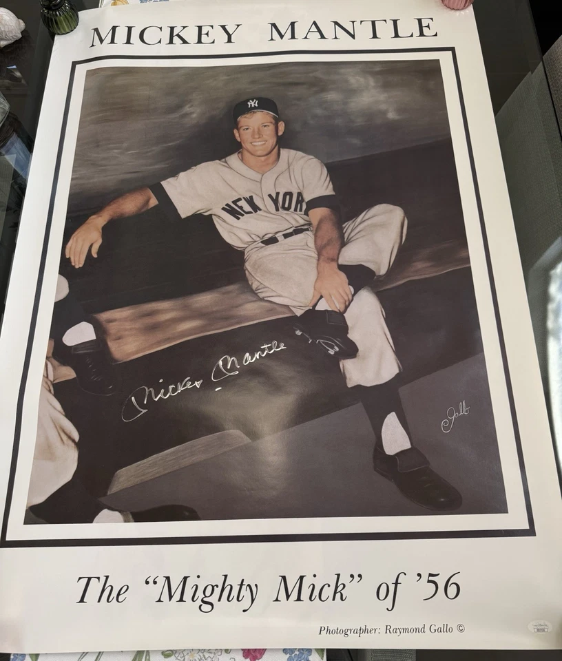 Mickey Mantle Autographed Gallo Poster Mighty Mick Of ‘56 Signed HOF Yankees JSA - Image 1 of 4