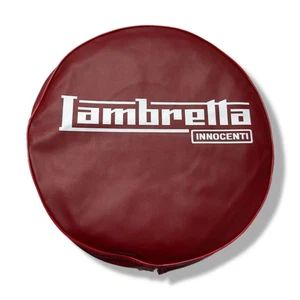 Lambretta Series 1-3 10" Spare Wheel Cover - Oxblood Red with White Logo - Picture 1 of 3