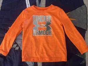 Under Armour Boys Long Sleeve Orange Shirt; Size 4 - Picture 1 of 6