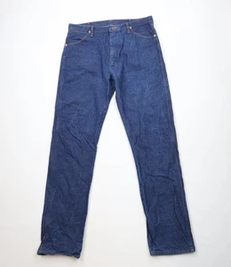 Vintage 90s Wrangler Mens 38x36 Faded Straight Leg Denim Jeans Blue Cotton USA - Picture 1 of 15
