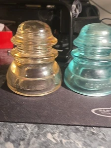 Whitall Tatum Co. No 1 Glasisolator Aqua und Klar Top Zustand - Bild 1 von 6