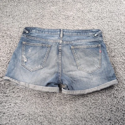 Pantalones Cortos Vigoss Mujer 32 Azul Envejecido The Thompson Cortos Denim Elastizados Informales Foto 1 de 4