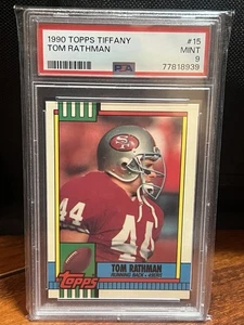 1990 Topps Tiffany Tom Rathman #15 PSA 9 Mint SF 49ers  - Bild 1 von 2