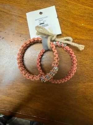 Women NWT "Anthropologie"2 orange tone rope/rhinestone, bracelets. Reg. $38.00 Foto 1 de 2