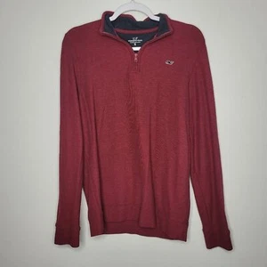 Vineyard Vines kids dark red Pima cotton preppy 1/4 zip pull over Size xl - Picture 1 of 6