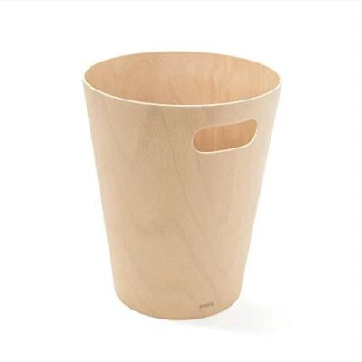 Umbra Woodrow, Natural 2 Gallon Modern Wooden Trash Can Wastebasket or Recycling - Image 1 of 4
