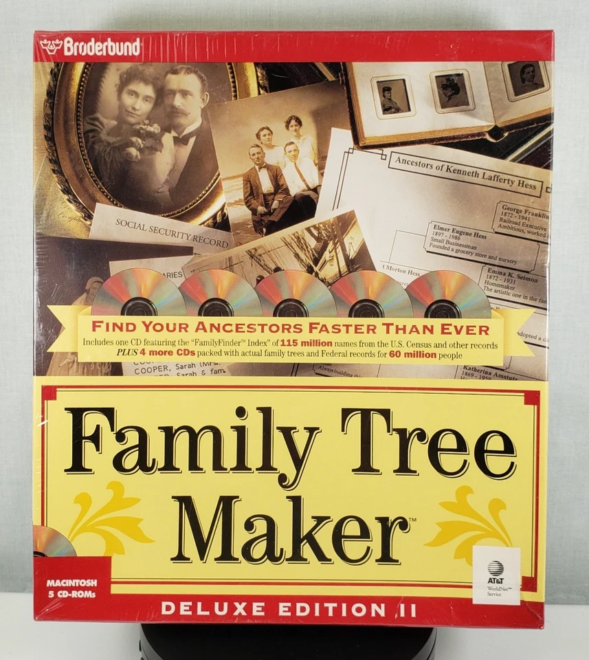 Vintage Windows Original Family Tree Maker 1996 Deluxe Edition II NEW Sealed - Image 1 of 4