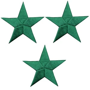 Star Applique Patch - Green 2.25" (3-Pack, Iron on) - Picture 1 of 1