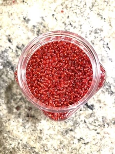 Fire Red Glass Silver Lined Round Glass 1.2mm 8/0 Seed Bugle Beads Loose 5gms - Picture 1 of 2