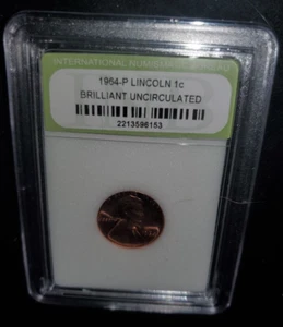 Slabbed 1964 P Lincoln Penny - Brilliant Uncirculated UNC / Philadelphia Mint - Imagen 1 de 3
