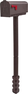Newbury™ Rust-Proof Plastic Post Mounted Mail Box for outside with Post, Moch... - Picture 1 of 12