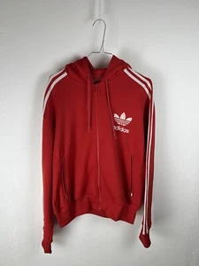 Adidas Hoodie Felpa Cappuccio Rosso Bianco Taglia L Uomo Uomo Men Hoodie - Imagen 1 de 7