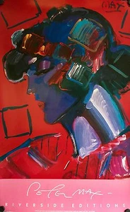 PETER MAX CRIMSON LADY ORIGINAL POSTER 1987 37 5/8" X 23 1/2" ROLLED - Picture 1 of 1