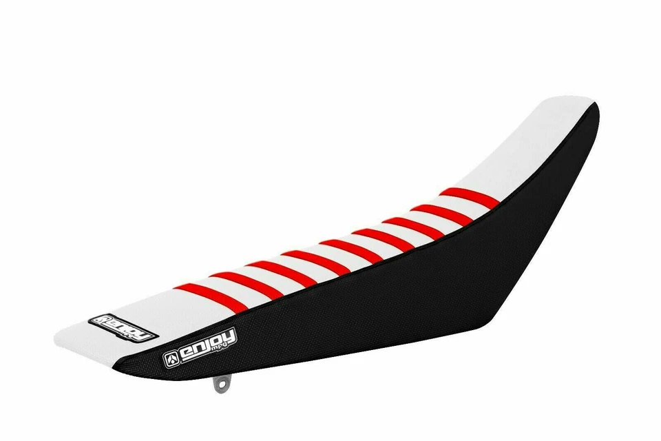 2003 - 2010 HONDA CR 85 SEAT COVER by Enjoy Mfg   BLACK / WHITE / RED RIBS  #95 - Image 1 of 2