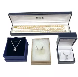 Swarovski Bridget Kennedy Prouds Sterling Silver Necklace Earrings Set - Picture 1 of 19