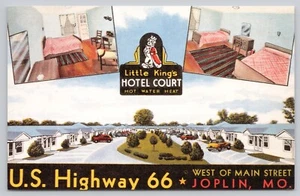 U.S. Highway Route 66 Little King's Hotel Court Joplin Missouri Chrome Postcard - Picture 1 of 2