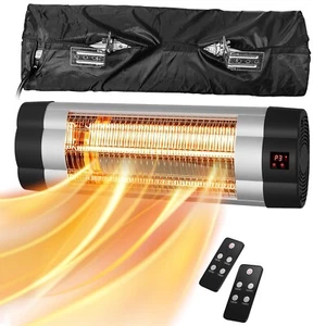 Wall-Mount Outdoor Electric Heater Carbon Fiber IP34 Waterproof Infrared Patio - Picture 1 of 2