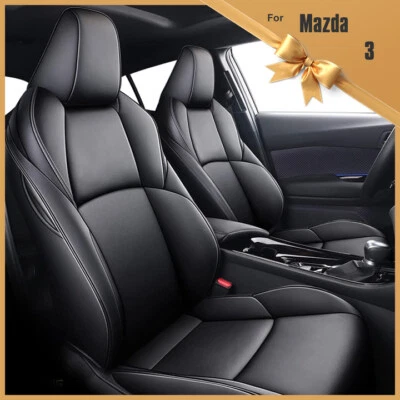 Custom Fit For Mazda 3 2019-2024 Black Car 5-Seat Covers  Front & Rear Cushion Foto 1 de 4