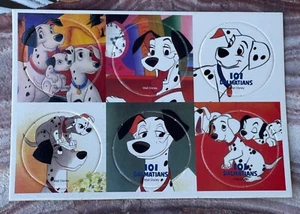 New! Vintage Walt Disney Set of Six 101 Dalmatians Pogs Milk Caps In Frame - Picture 1 of 4