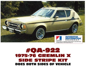 QA-922 1975 1976 AMC - AMERICAN MOTORS - GREMLIN X - SIDE STRIPE DECAL - Bild 1 von 1