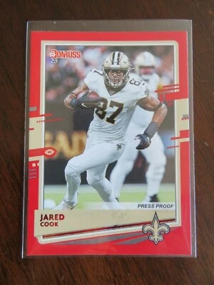 2020 Donruss Football Card Red Press Proof Jared Cook New Orleans Saints NFL - Image 1 of 2