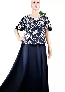 Abito Jacques Vert occasione taglia UK 12 strati midi nero bianco floreale matrimonio - Foto 1 di 13