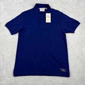 SCOTCH & SODA Men's Small Slub Blue Polo Cotton Short Sleeve Golf Classic - Picture 1 of 9