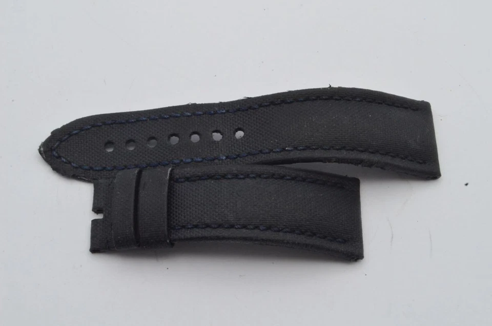 Pulseira de couro Blancpain 22 mm para fivela 20 mm preta - Imagem 1 de 2